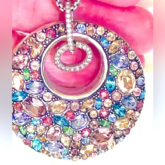 Brighton Multi Color Crystal, Silver Color, Necklace - Picture 3 of 9